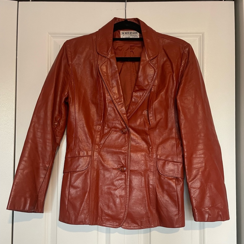 GENUINE LEATHER Jacket Women  Rusty Brown Northside Fashions  Size 5 USA Vintage